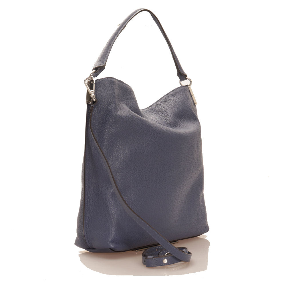 COCCINELLE Hobo-Umhängetasche für Damen aus Leder, Linie Estelle Elephant, Farbe Blaubeere