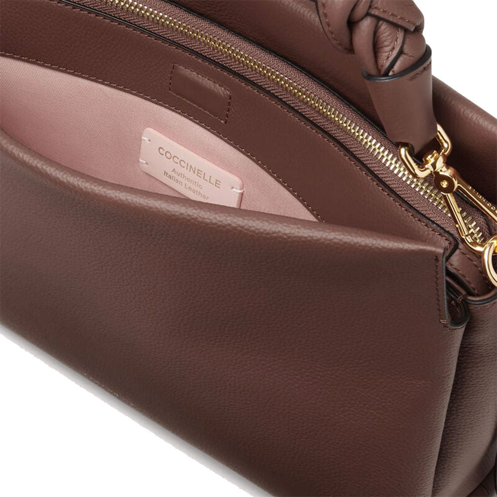 COCCINELLE Damenhandtasche aus Leder der Linie Boheme Medium, Farbe Carruba