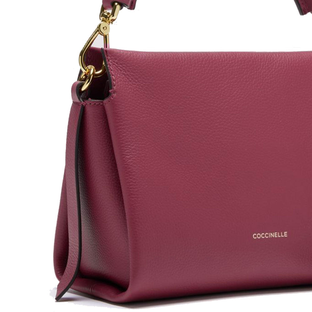 COCCINELLE Damenhandtasche aus Leder Boheme Kleine Linienfarbe Granatrot - Zellstoffrosa