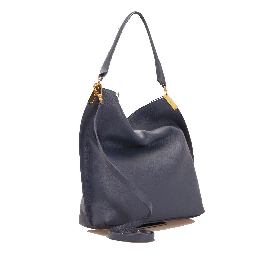 COCCINELLE Hobo-Umhängetasche für Damen aus Leder der Estelle-Linie, Farbe Blaubeere