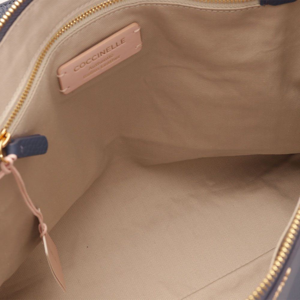 COCCINELLE Lea Line Einkaufstasche aus Blaubeerleder, mittlere Größe