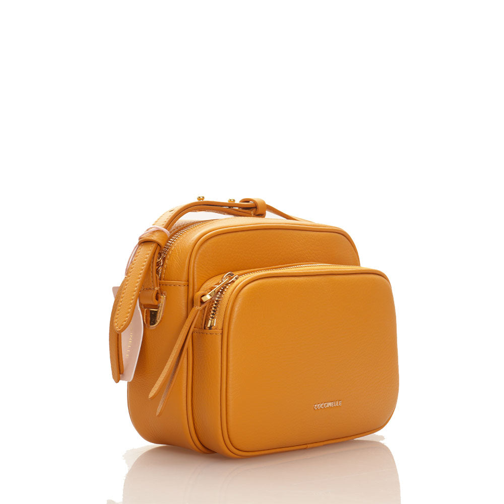 COCCINELLE Damen-Umhängetasche Lea-Linie aus harzfarbenem Leder