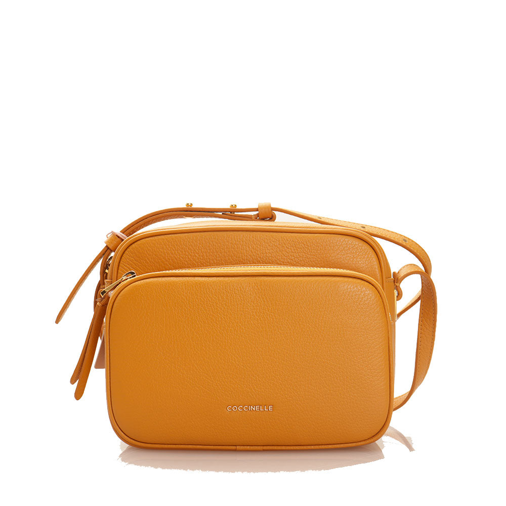 COCCINELLE Damen-Umhängetasche Lea-Linie aus harzfarbenem Leder