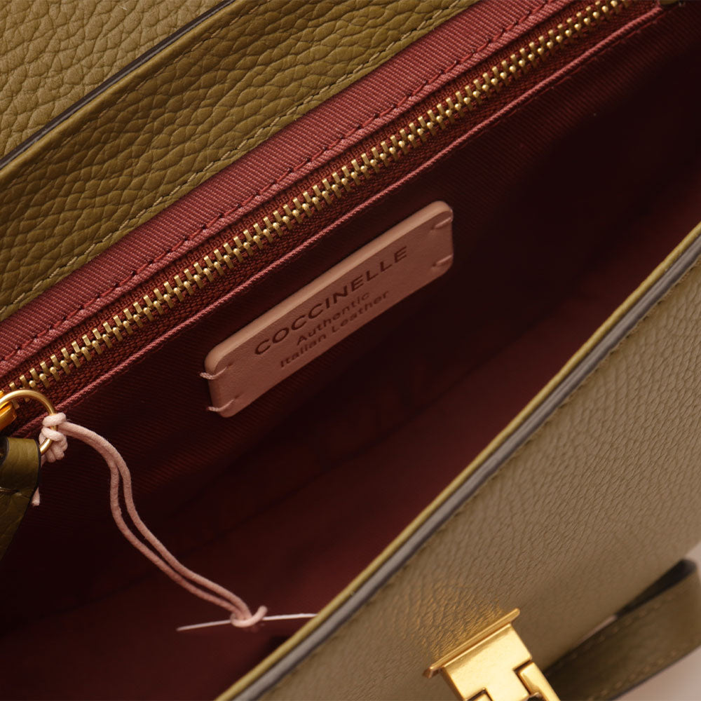 COCCINELLE Damen-Umhängetasche aus Leder Beat Soft Medium Line Farbe Loden