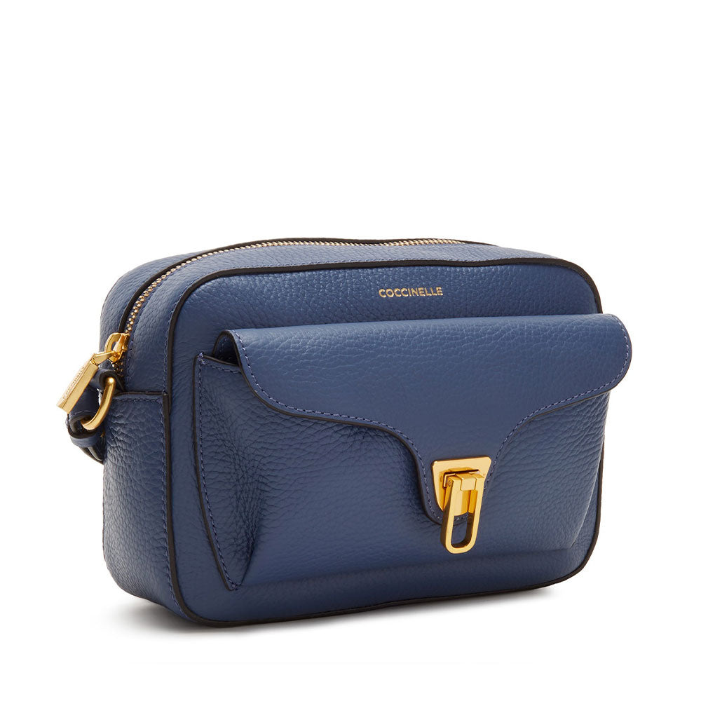 COCCINELLE Damen-Umhängetasche aus Blueberry-Leder der Beat Soft-Linie, mittlere Größe