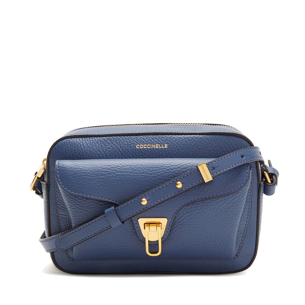 COCCINELLE Damen-Umhängetasche aus Blueberry-Leder der Beat Soft-Linie, mittlere Größe