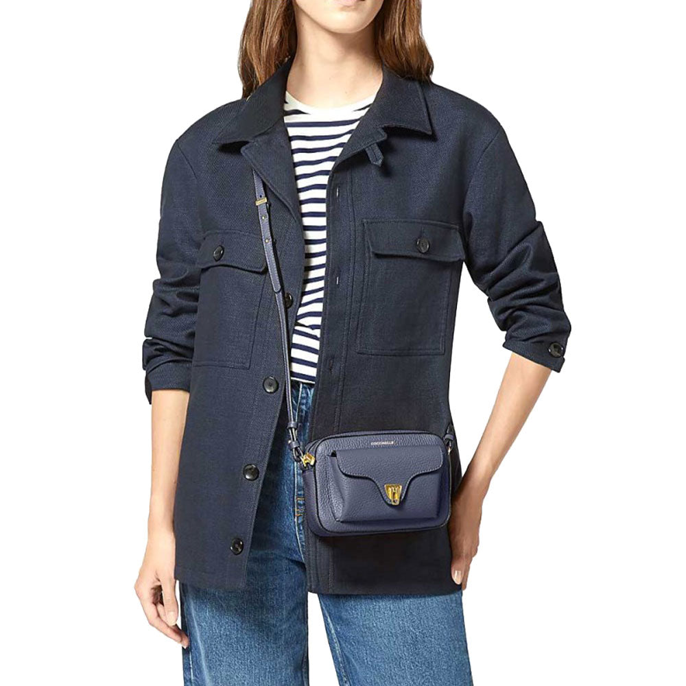 COCCINELLE Damen-Umhängetasche aus Blueberry-Leder der Beat Soft Mini-Linie