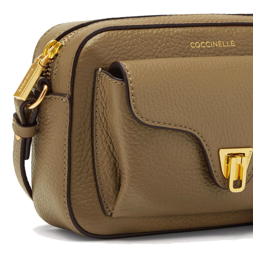 COCCINELLE Damen-Umhängetasche aus Haselnussleder der Beat Soft Mini-Linie