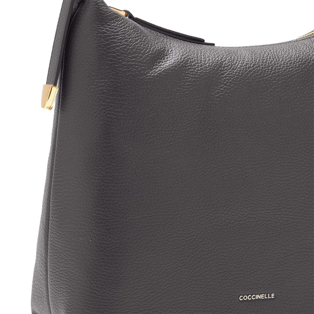 COCCINELLE Hobo-Umhängetasche für Damen aus Leder der Gleen-Linie, Schieferfarbe