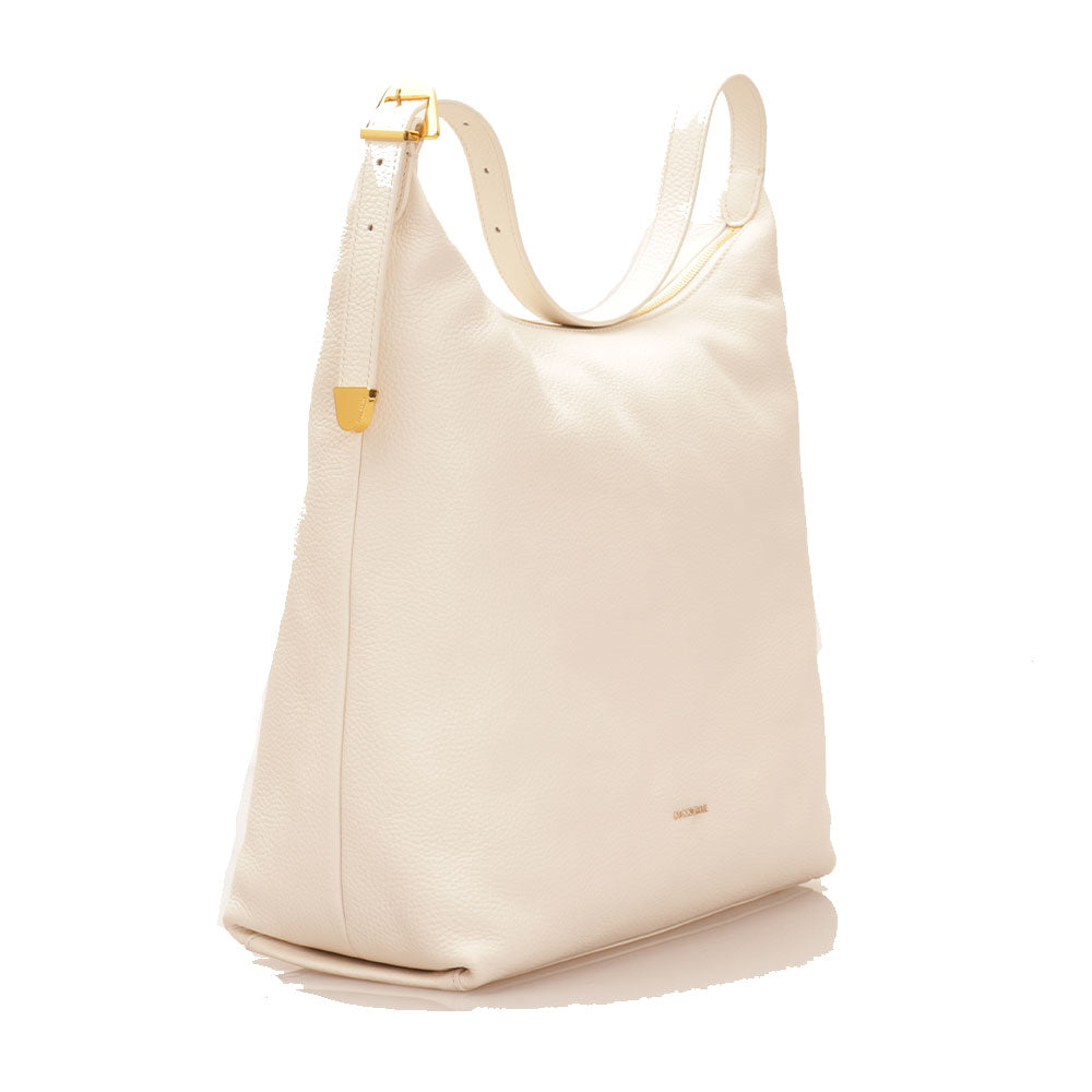 COCCINELLE Hobo-Schultertasche für Damen aus Leder, Gleen-Linie, Farbe Kokosmilch, große Größe