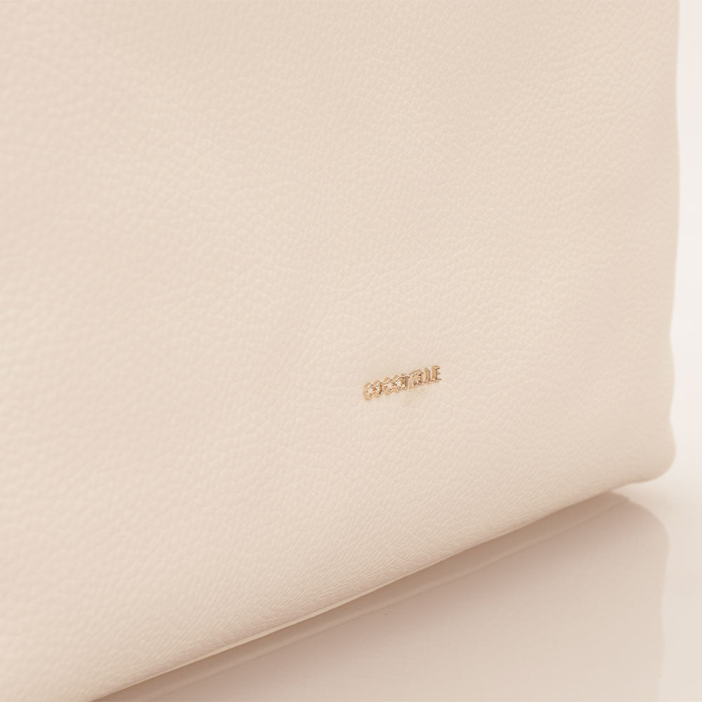 COCCINELLE Hobo-Schultertasche für Damen aus Leder, Gleen-Linie, Farbe Kokosmilch, große Größe