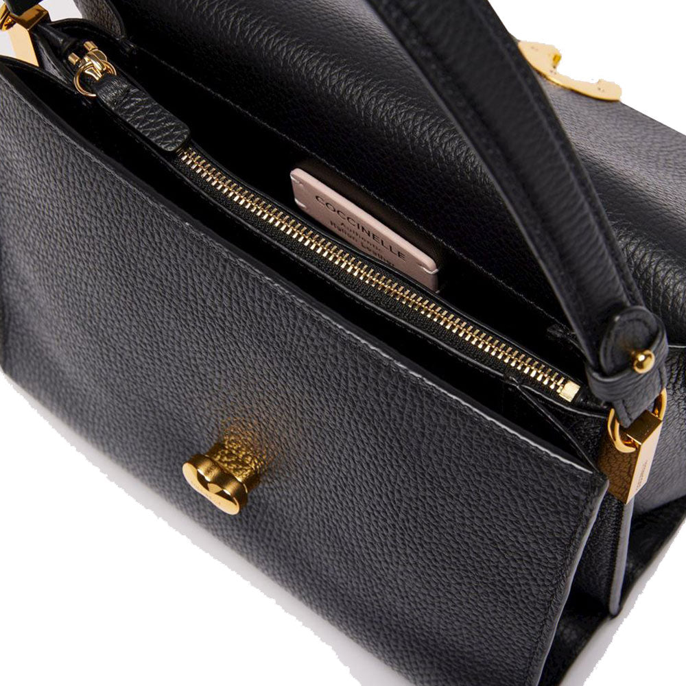 Borsa Donna a Mano con Tracolla COCCINELLE in Pelle linea Binxie colore Nero