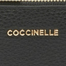 COCCINELLE Damen-Kartenetui aus schwarzem Leder Metallic Soft Line