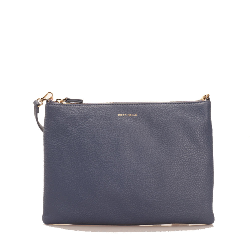 COCCINELLE Damen-Umhängetasche aus blaubeerfarbenem Leder der Best Medium Line