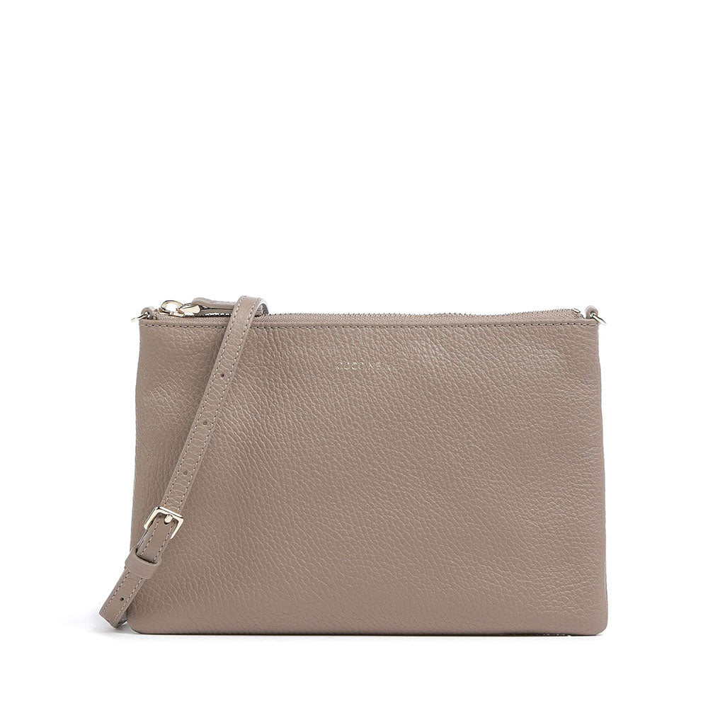 Borsa Donna a Tracolla COCCINELLE in Pelle Warm Taupe Linea Best Small