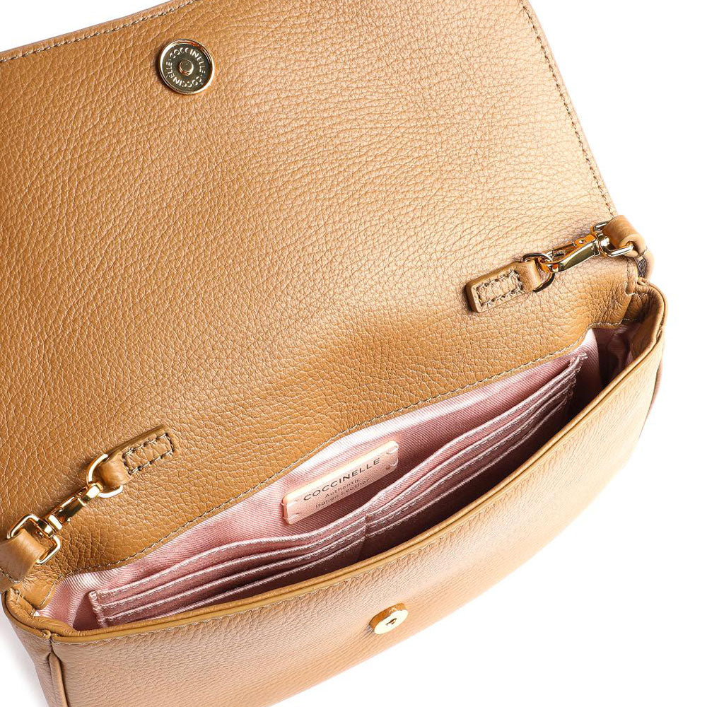 COCCINELLE Damen-Umhängetasche aus Leder der Linie Magie Mini, Haselnussfarbe