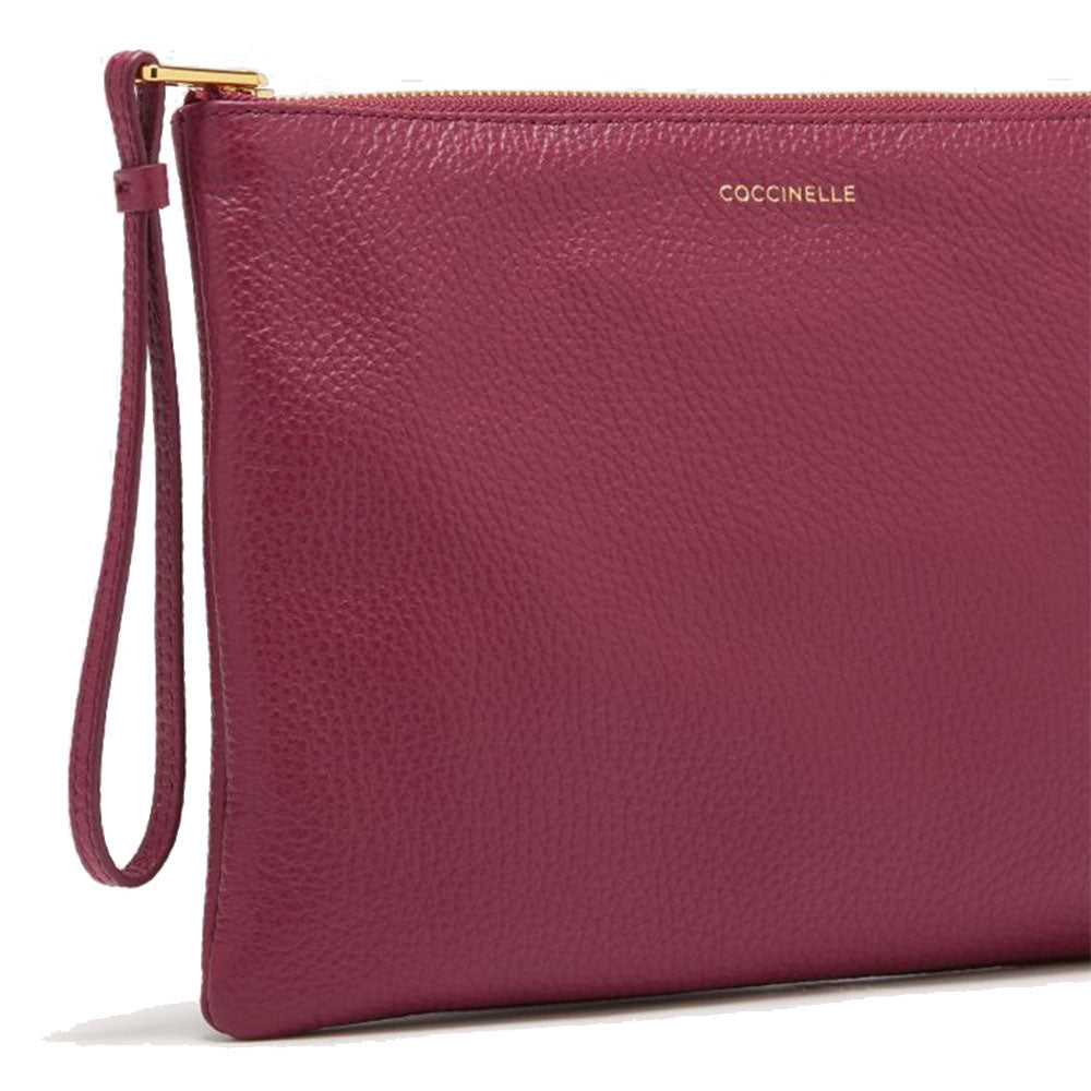 COCCINELLE Damen-Clutch aus granatrotem Leder der Alias-Linie