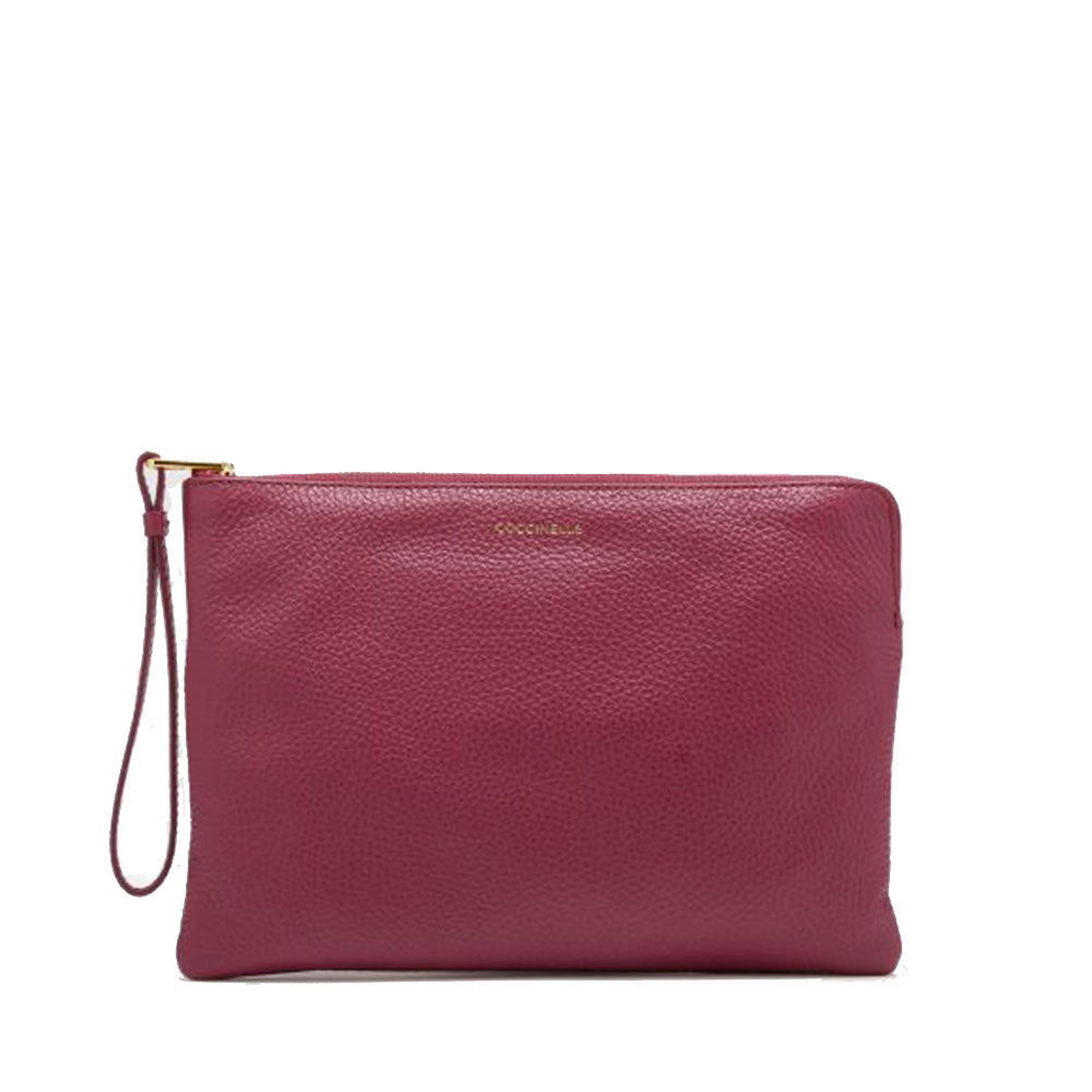 COCCINELLE Damen-Clutch aus granatrotem Leder der Alias-Linie