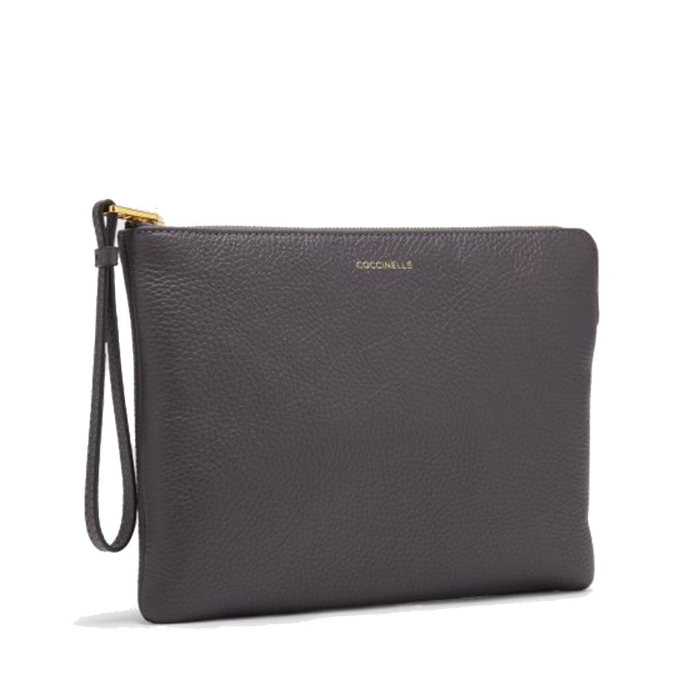 COCCINELLE Damen-Clutch aus schieferfarbenem Leder der Alias-Linie