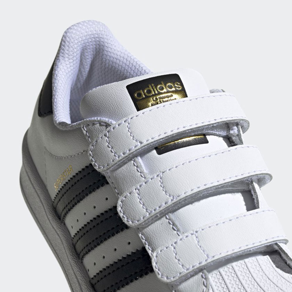 Scarpe Bambino ADIDAS Sneakers con Strappi linea Superstar colore Bianco