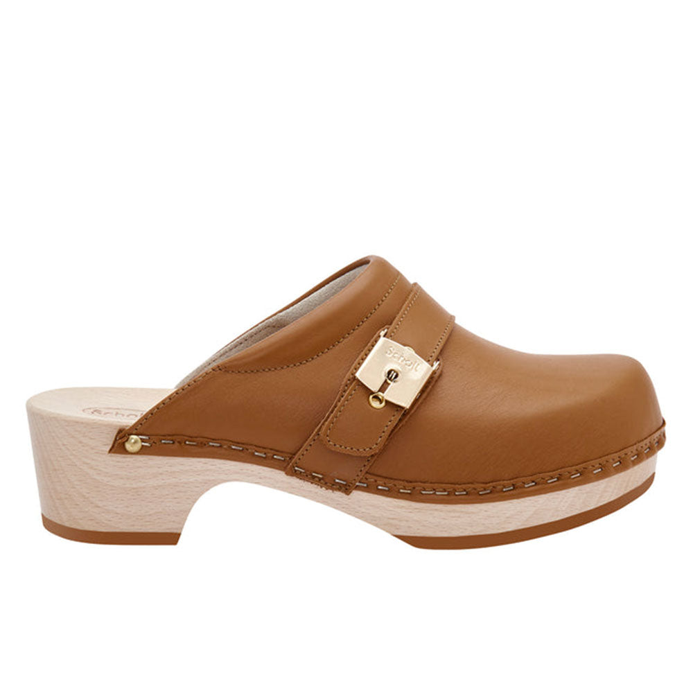 SCHOLL Damenschuhe Holzclogs Pescura Clog Line Farbe Cognac