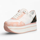 Women's White and Pink Logo Sneakers GUESS Hindle