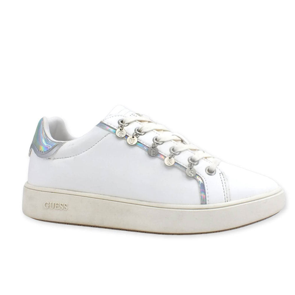 GUESS Damen-Sneaker, Farbe Weiß – schillernde Mely-Linie