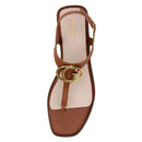 GUESS Damen-Flip-Flop-Sandalen Miry Line aus cognacfarbenem Leder