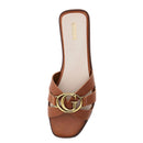 GUESS Damenschuhe Symo Line Hausschuhe aus cognacfarbenem Leder