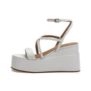 Sandali Donna in Pelle con Zeppa GUESS Colore Bianco