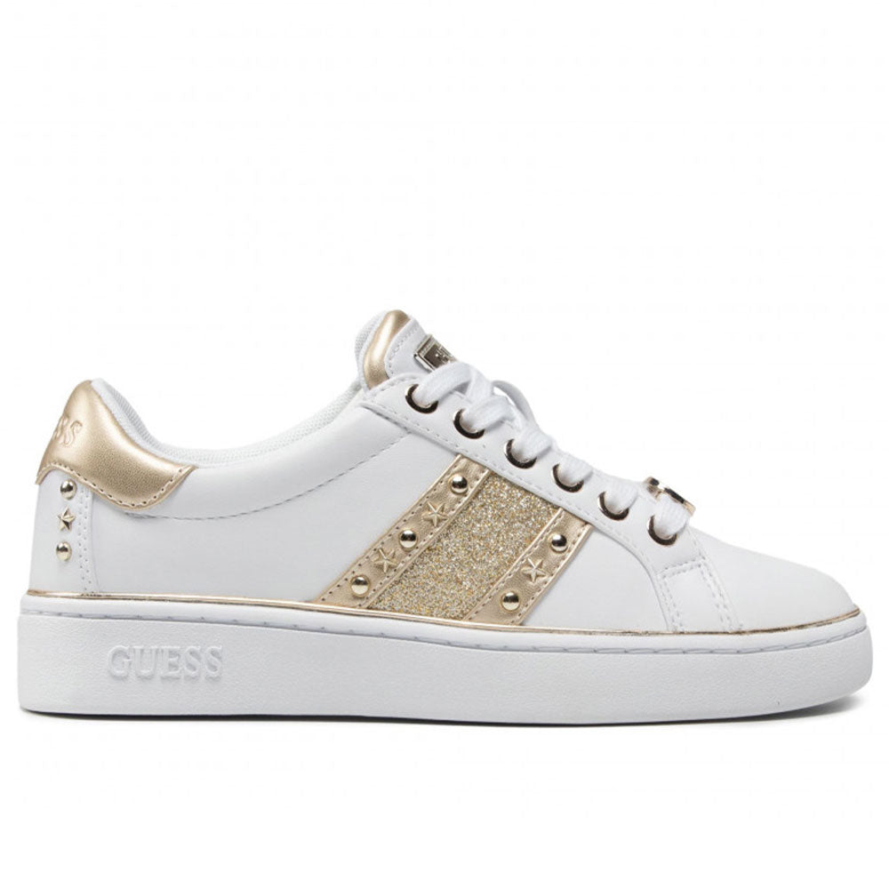 GUESS Damenschuhe Sneakers Bevlee Line Farbe Weiß - Gold