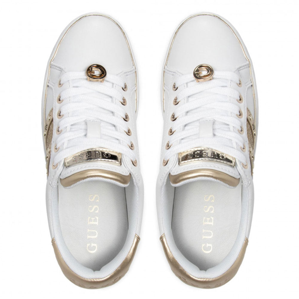 GUESS Damenschuhe Sneakers Bevlee Line Farbe Weiß - Gold