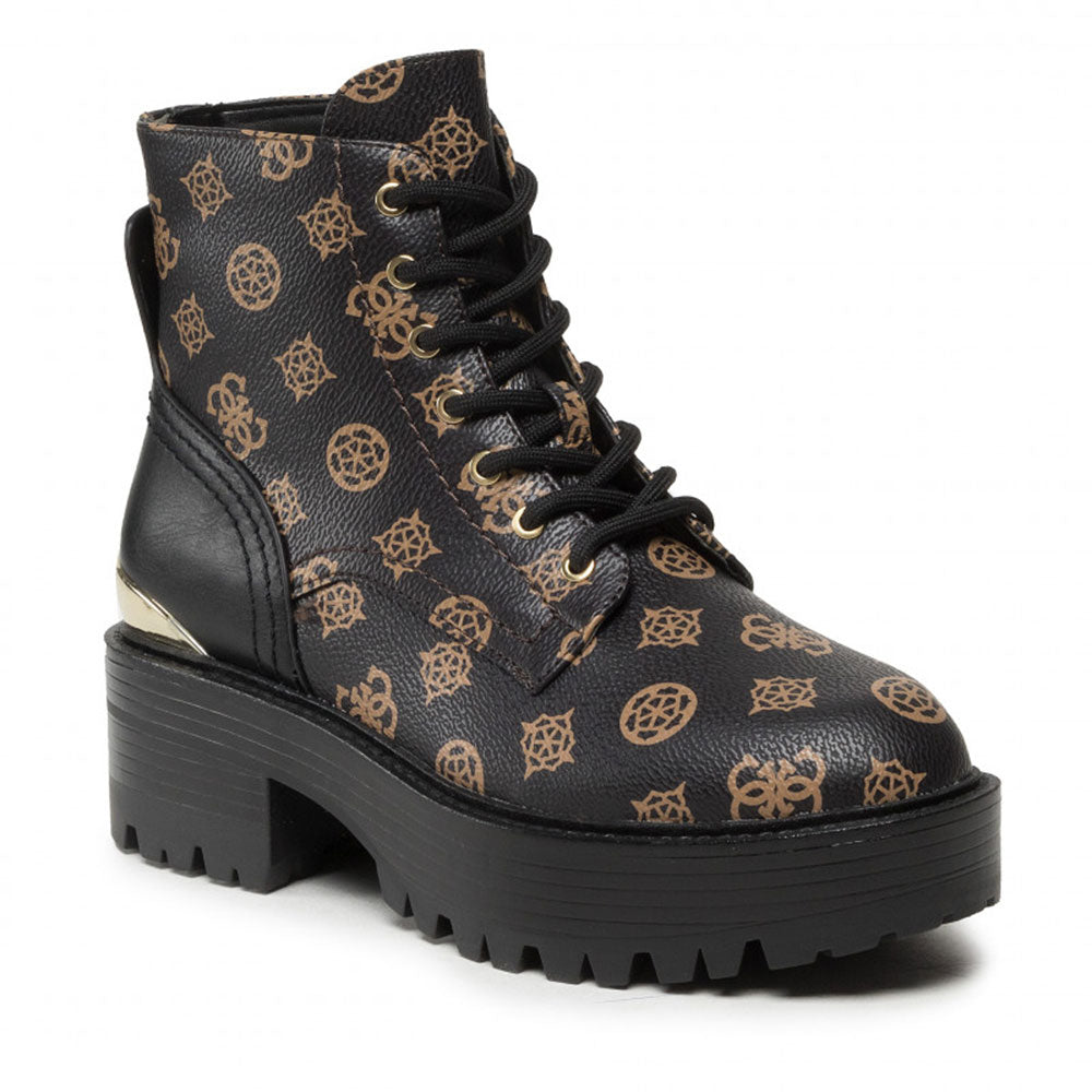 GUESS Donna Sneaker Terria2 – Nero, Suola In Gomma, Tacco Piatto, Chiusura Stringata – Numero 40