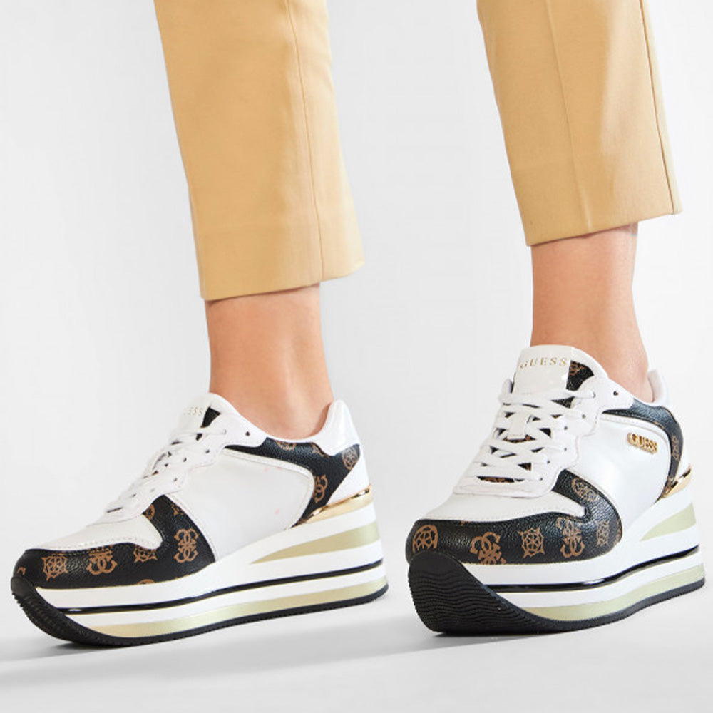 Guess Sneakers da donna miram2 flpmi2 fal12, Sneakers, colore WHITE/BROWN, taglia 37 Guess Sneakers da donna miram2 flpmi2 fal12, Sneakers, colore WHITE/BROWN, taglia 37
