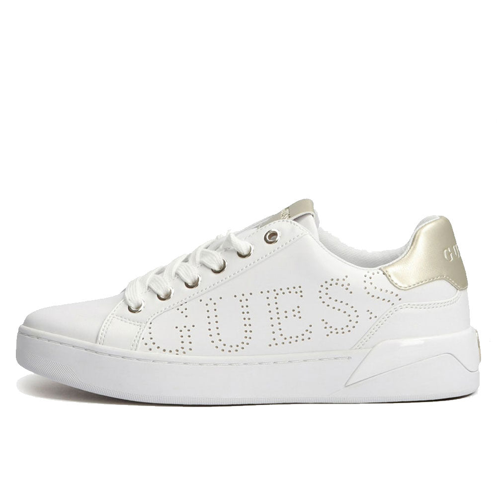 GUESS Damenschuhe Ledersneaker Roria Line Farbe Weiß - Platin