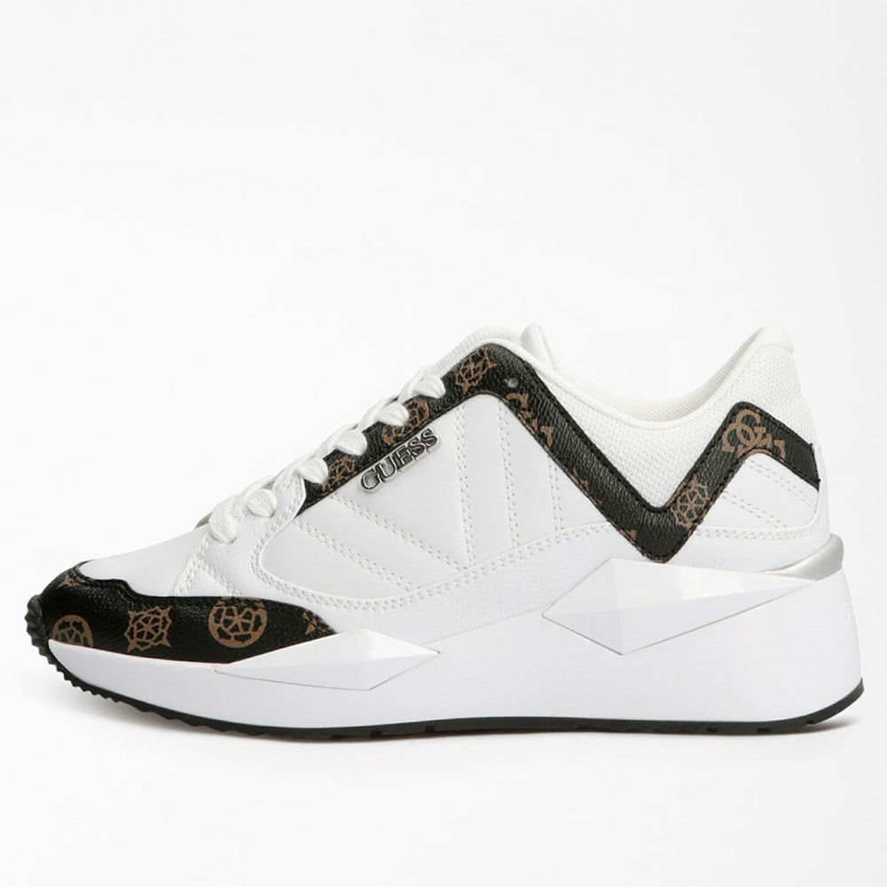 Scarpe Donna GUESS Sneakers Linea Traves Colore Bianco - Marrone