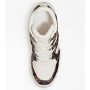 Sneakers Donna Alte con Zeppa Interna GUESS Colore White - Brown Linea Lisa
