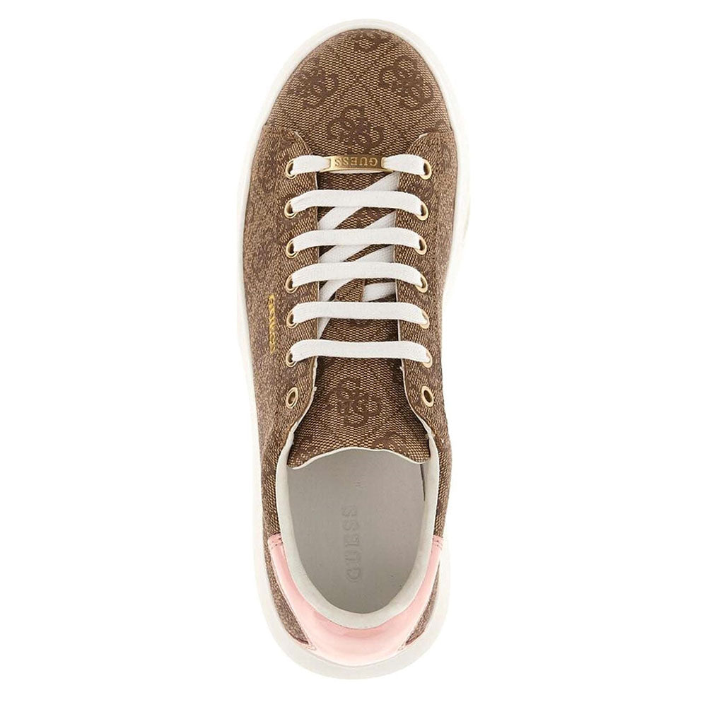 GUESS Damen-Sneaker, Farbe Beige – Braun – Rosa, Vibo-Linie