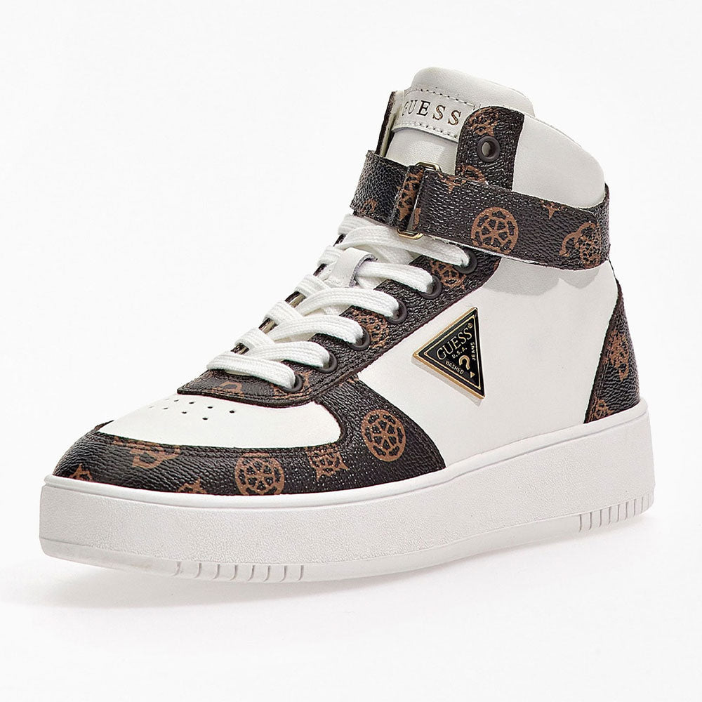 Sneakers Alte Donna GUESS Colore White - Brown Linea Vyves
