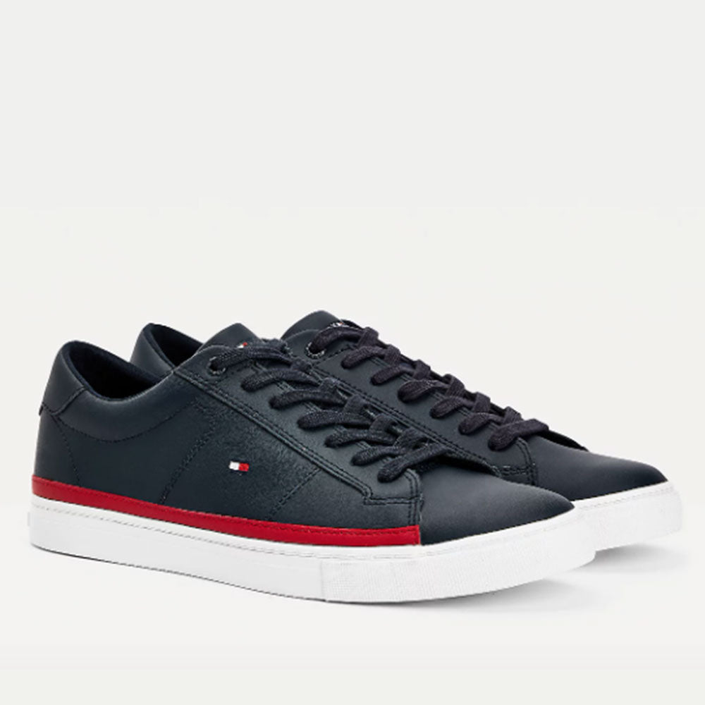 Scarpe Uomo TOMMY HILFIGER Sneakers linea Essential in Pelle Blu