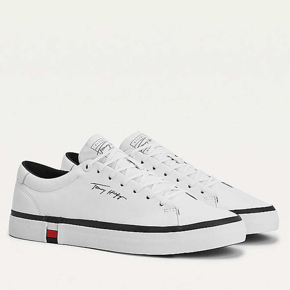 Scarpe Uomo TOMMY HILFIGER Sneakers linea Modern in Pelle Bianca