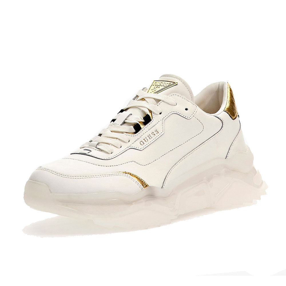 Scarpe Uomo GUESS Sneakers in Pelle Linea Massa Colore White - Gold