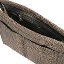 BORBONESE Damen-Umhängetasche und Schultergurt Tender Medium aus Jet Op-Stoff, Natur und Schwarz