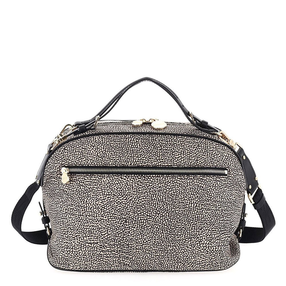 Borsa Donna a Mano BORBONESE linea Sexy Bag in Tessuto Op Colore Natural Black