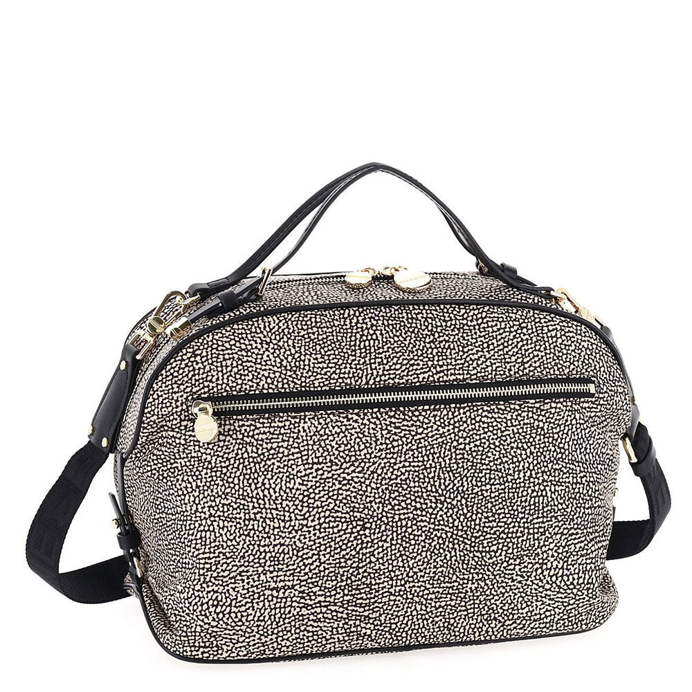 Borsa Donna a Mano BORBONESE linea Sexy Bag in Tessuto Op Colore Natural Black