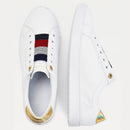 Scarpe Donna TOMMY HILFIGER Sneakers Slip On Iconiche in Pelle Bianca