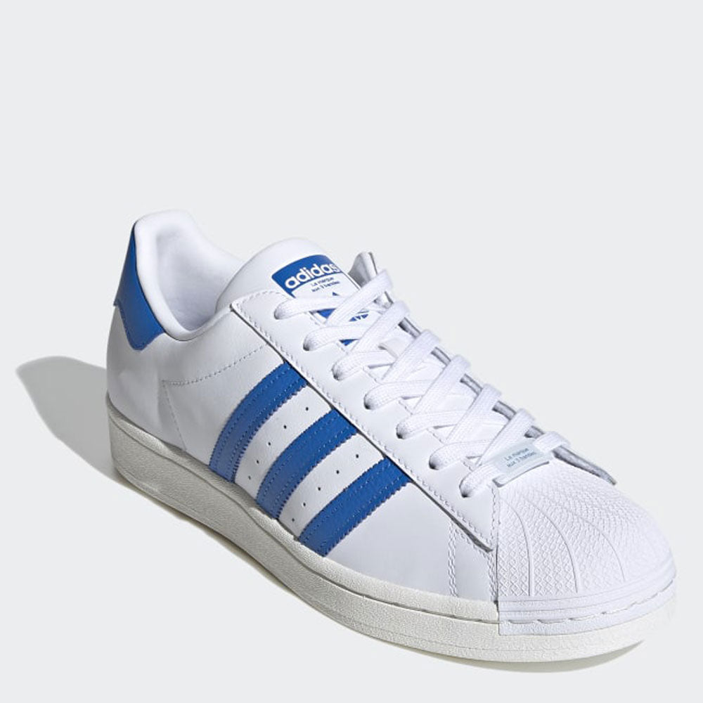 Scarpe Donna ADIDAS Sneakers linea Superstar in Pelle colore Bianco e Azzurro