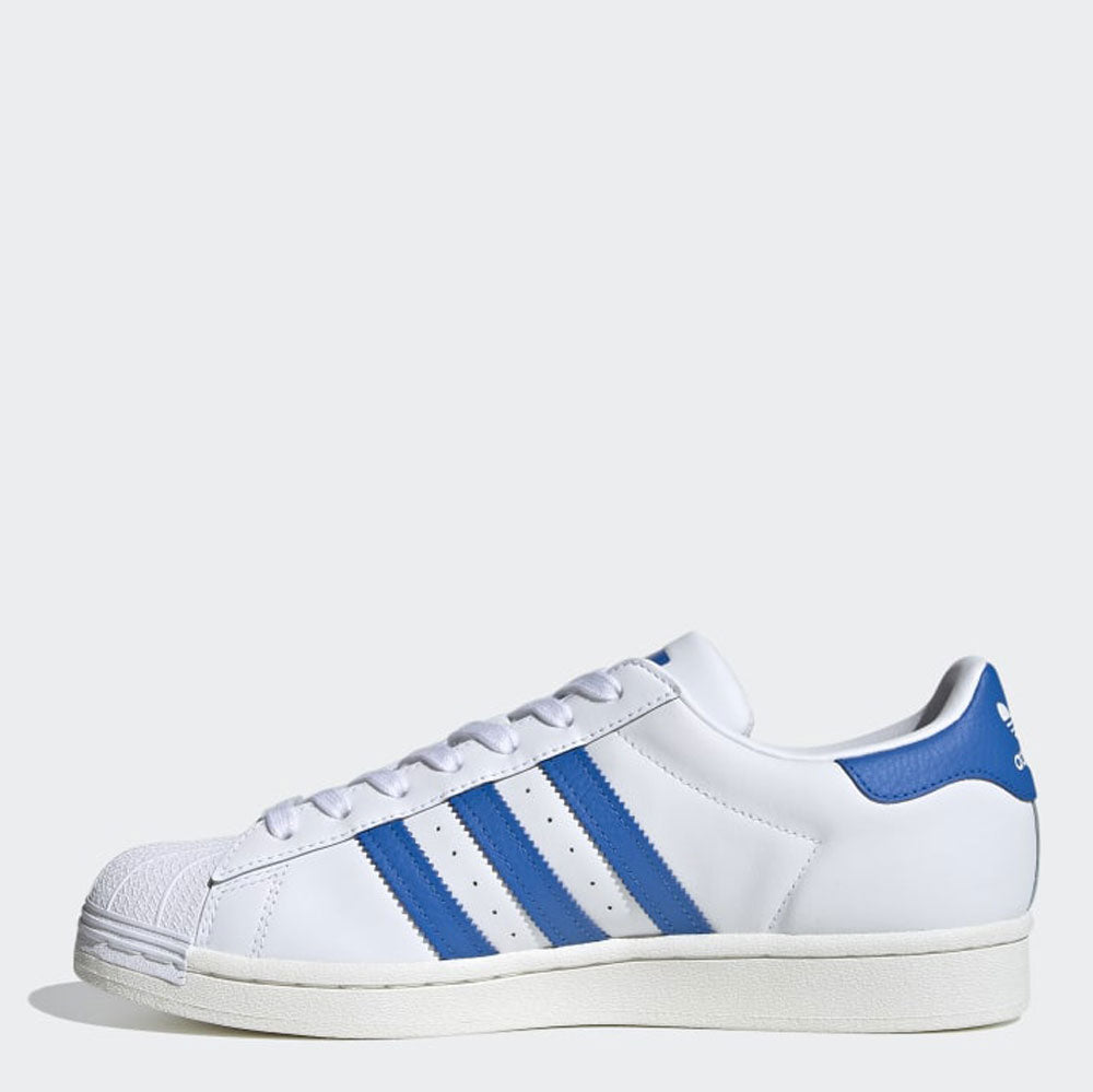 Scarpe Donna ADIDAS Sneakers linea Superstar in Pelle colore Bianco e Azzurro