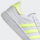 Scarpe Donna ADIDAS Sneakers linea Team Court W in Pelle colore Bianco e Giallo Fluo