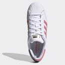 Scarpe Donna ADIDAS Sneakers linea Superstar W in Pelle Bianco e Rosa